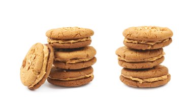 Fıstık ezmesi ev yapımı kurabiye izole