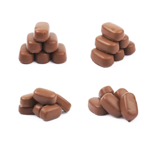 Čokoládové karamely křídový cukroví izolované — Stock fotografie