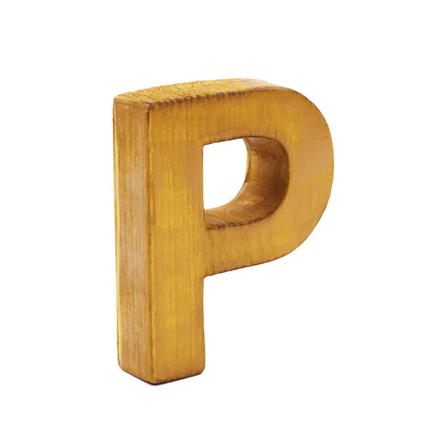 Single sawn wooden letter isolated — Stock Photo, Image