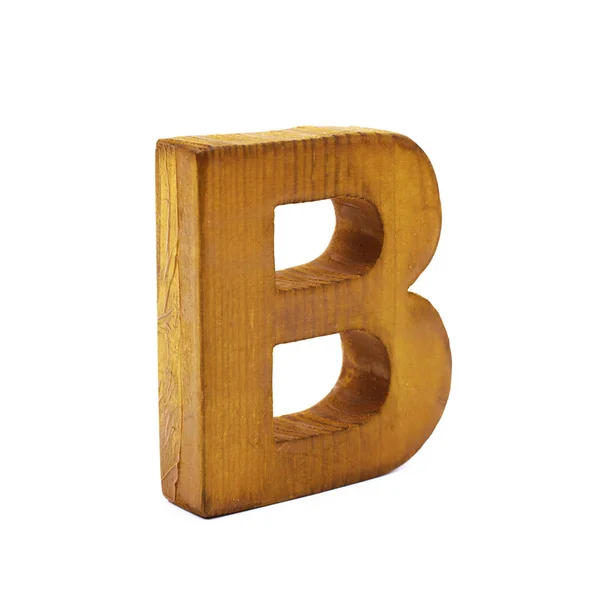 Única serrada carta de madeira isolada — Fotografia de Stock