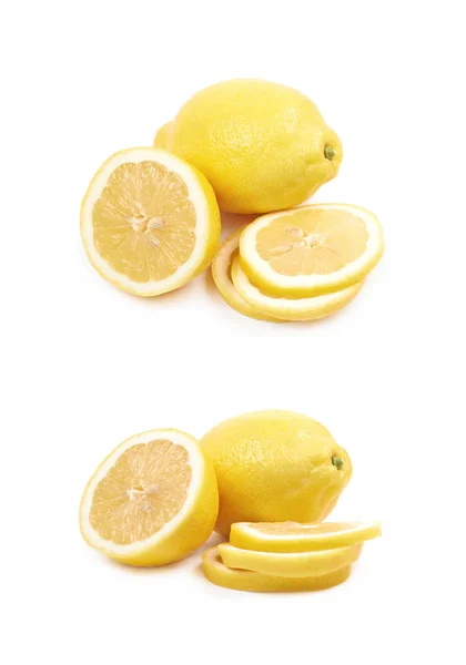 Fruta de limón en rodajas aislada — Foto de Stock