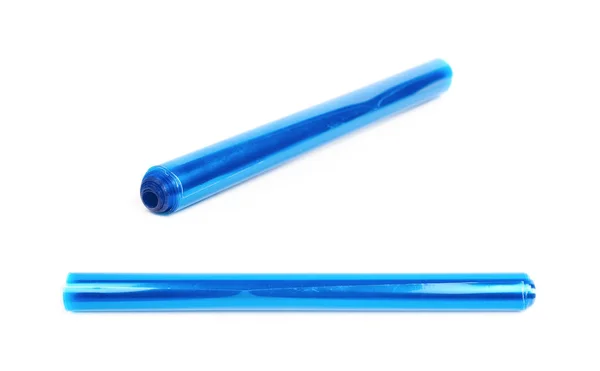 Rolo tubo de plástico azul transparente — Fotografia de Stock