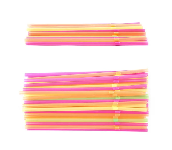 Big pile of drinking straws isolated — Stock Photo, Image