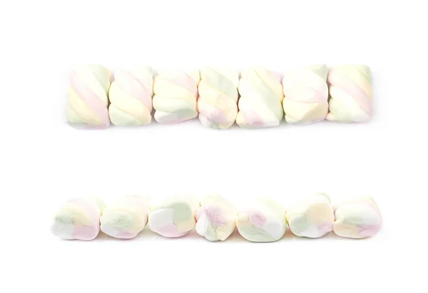 Marshmallow multipli allineati — Foto Stock