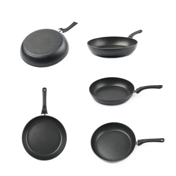 Metal black frying pan isolated — Stock Photo, Image