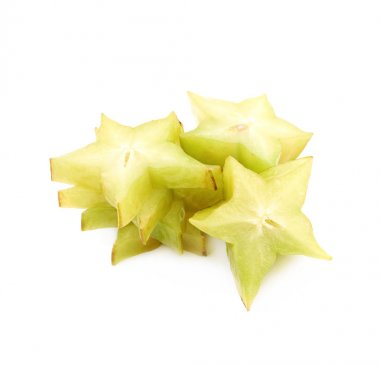 Dilimlenmiş carambola meyve izole yığını