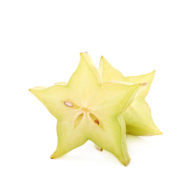 İzole dilimlenmiş carambola meyve