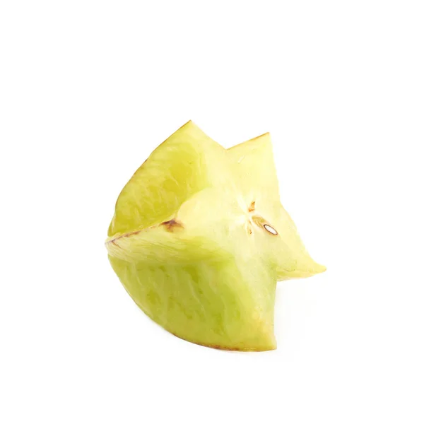 Plasterki Karambola owoce na białym tle — Zdjęcie stockowe