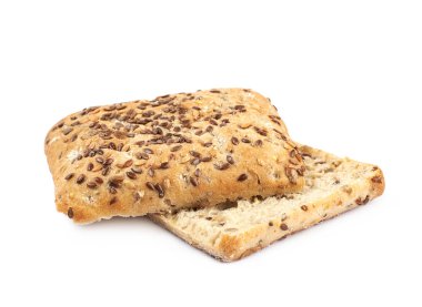 İzole kare hamburger ekmeği