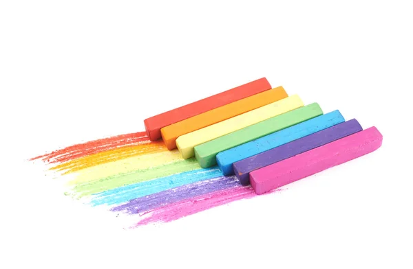 Rainbow gradient made of chalks — Stock Photo, Image