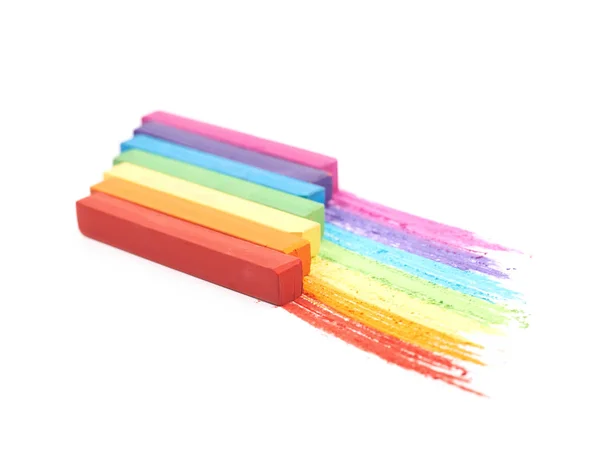 Gradiente de arco-íris feito de giz — Fotografia de Stock