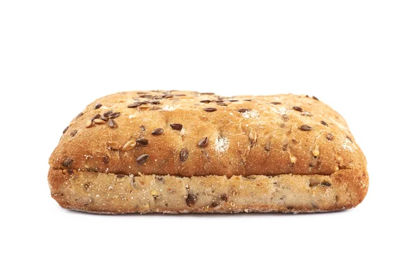 Vierkante Hamburger brood geïsoleerd — Stockfoto