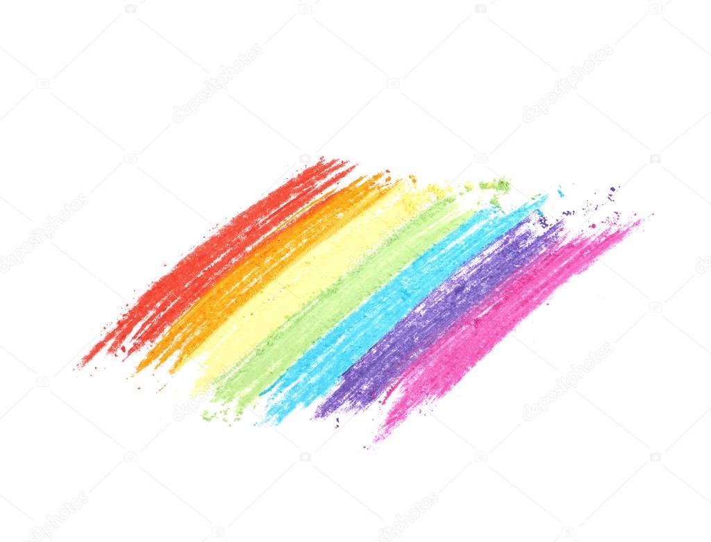 Rainbow gradient traces of pastel chalk