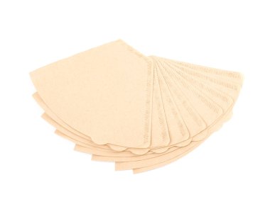 Kahve filtreleri izole bükülmüş yığını