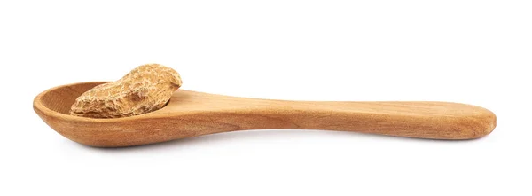 Single peanut in a spoon — Stock Photo, Image