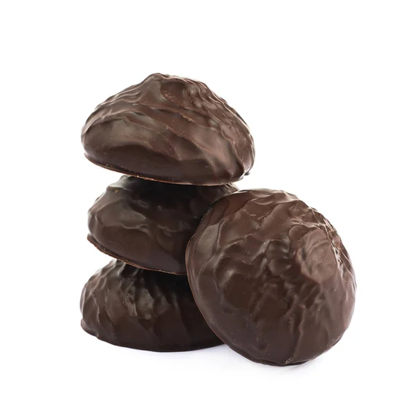 Marshmallow coberto de chocolate isolado — Fotografia de Stock