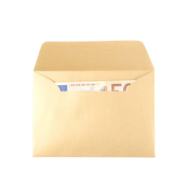 Envelope de papel aberto isolado — Fotografia de Stock
