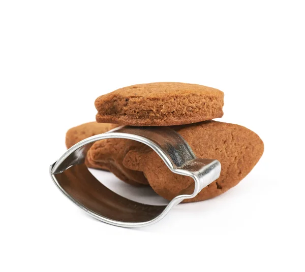 Nybagt ingefær cookie isoleret - Stock-foto
