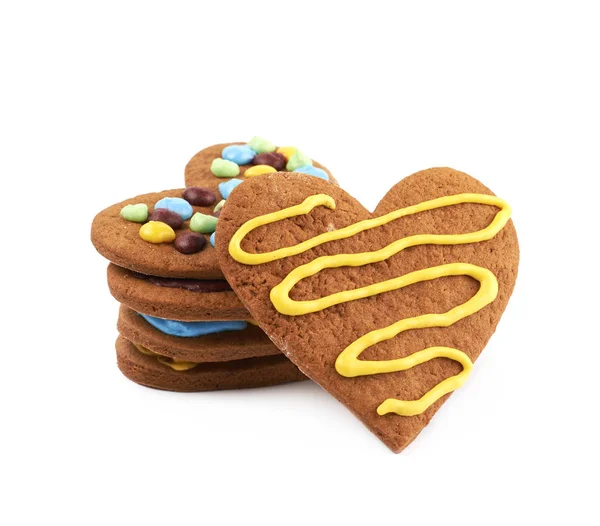 Heart shaped cookie isolated Stock Image