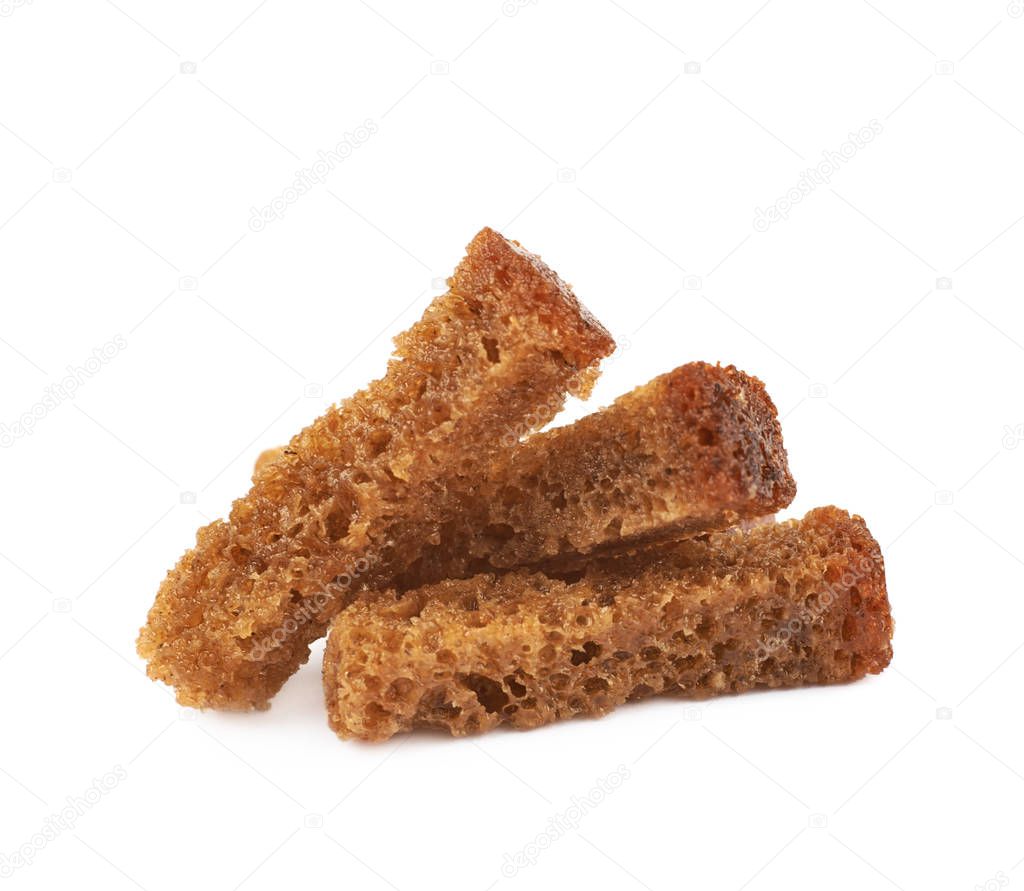 Pile of bread croutons