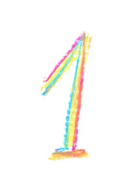 İzole el çizilmiş sayı simgesi