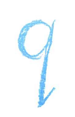 Tek elle çizilmiş mektup izole