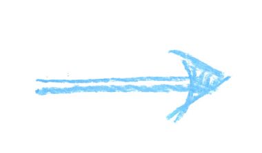 Elle çizilmiş ok sembolü izole