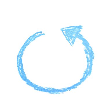 Elle çizilmiş ok sembolü izole