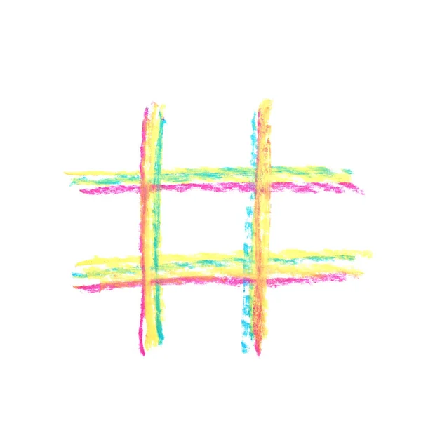 Symbole de hashtag dessiné à la main isolé — Photo