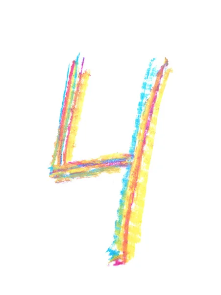 Número dibujado a mano símbolo aislado —  Fotos de Stock