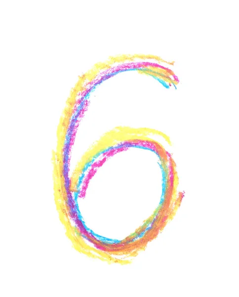 Hand drawn number symbol isolated — Stock Photo, Image