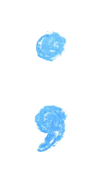 Ręcznie rysowane średnik symbol na białym tle — Zdjęcie stockowe