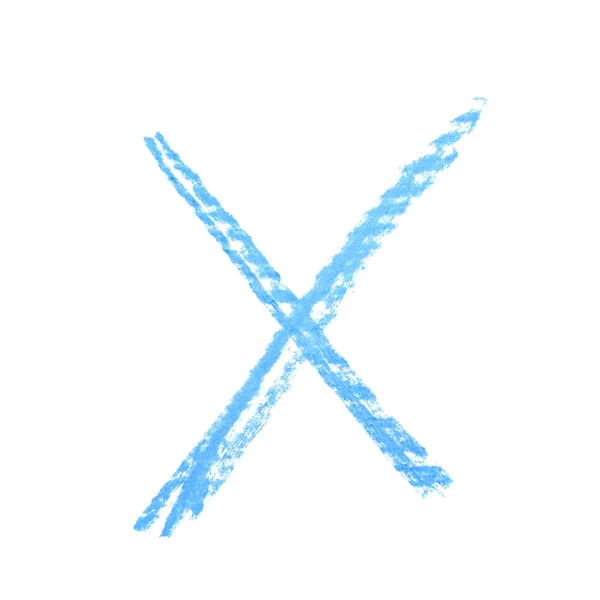 Hand drawn X mark isolated — Stock Photo, Image