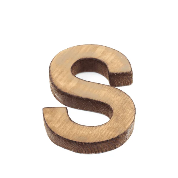 Single sawn wooden letter isolated — Stock Photo, Image