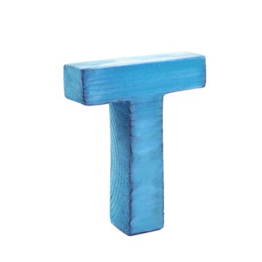 Tek Boyutlanmış ahşap harf izole