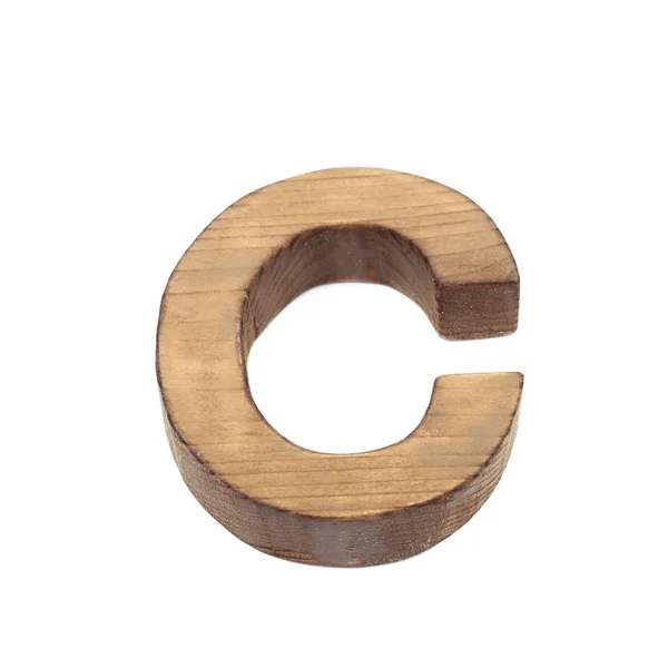 Single sawn wooden letter isolated — Stock Photo, Image