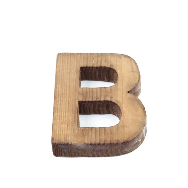 分離された単一の鋸で挽かれた木製の文字 — ストック写真