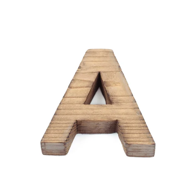 Single sawn wooden letter isolated — Stock Photo, Image