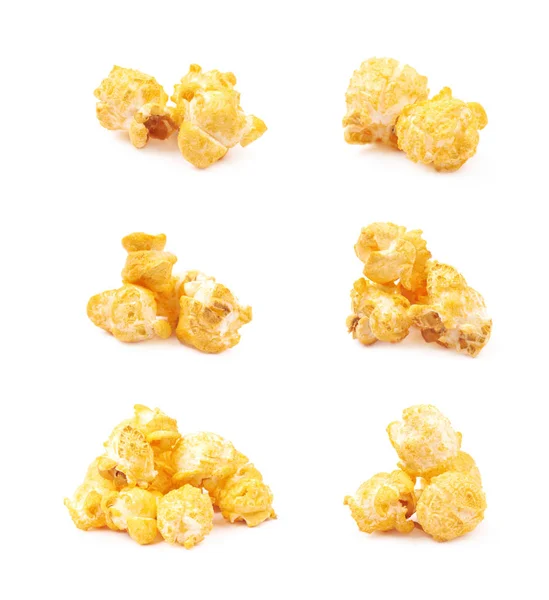 Pile of popcorn flakes isolated — Stock Photo, Image