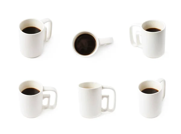 White ceramic cup of coffee isolated — Stock Photo, Image