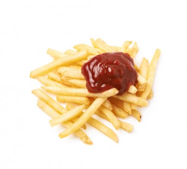 Bir patates kızartması izole yığını