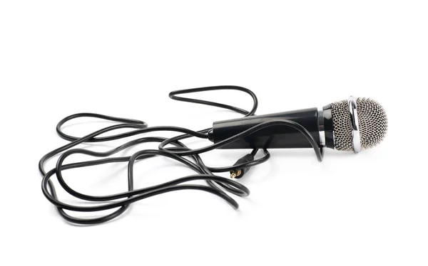 Composition microphone noir isolé — Photo