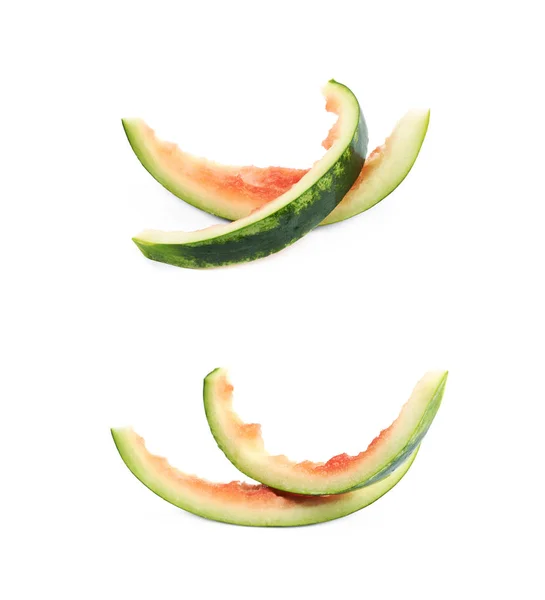 Vodní meloun slupky, samostatný — Stock fotografie