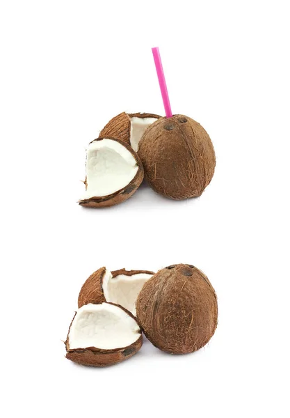 Целый кокос изолирован — стоковое фото