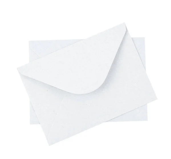 Envelope de papel branco isolado — Fotografia de Stock