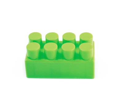 İzole tek oyuncak inşaat bloğu