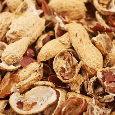 Fıstık kabukları ile kaplı yüzey