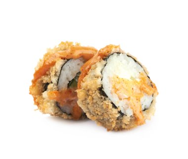 İzole pişmiş california suşi