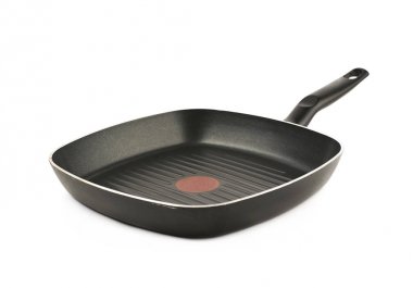 İzole kare şekilli ızgara tava