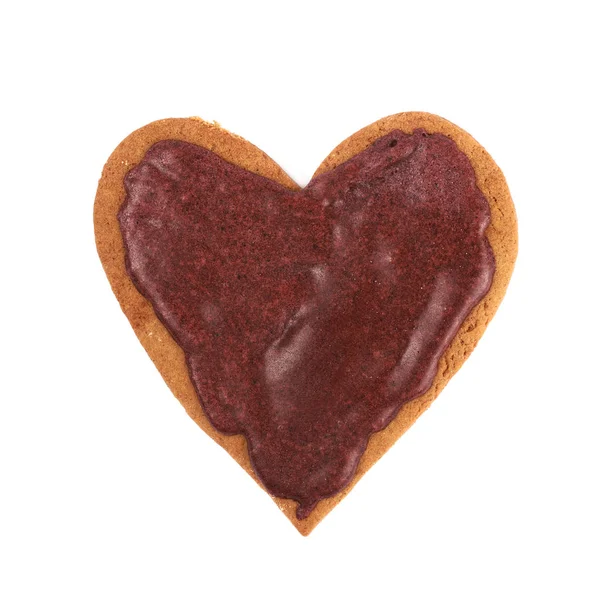 Hartvormige cookie geïsoleerd — Stockfoto
